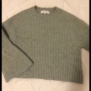 Cute soft blue sweater with bell sleeves